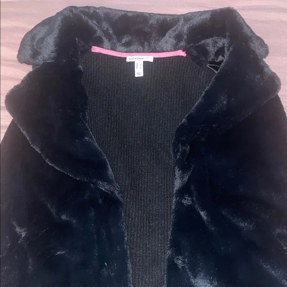 NWOT Isaac Mizrahi Live! Women's Jacket Mixed Media Faux-Fur Vest Black - Picture 5 of 9